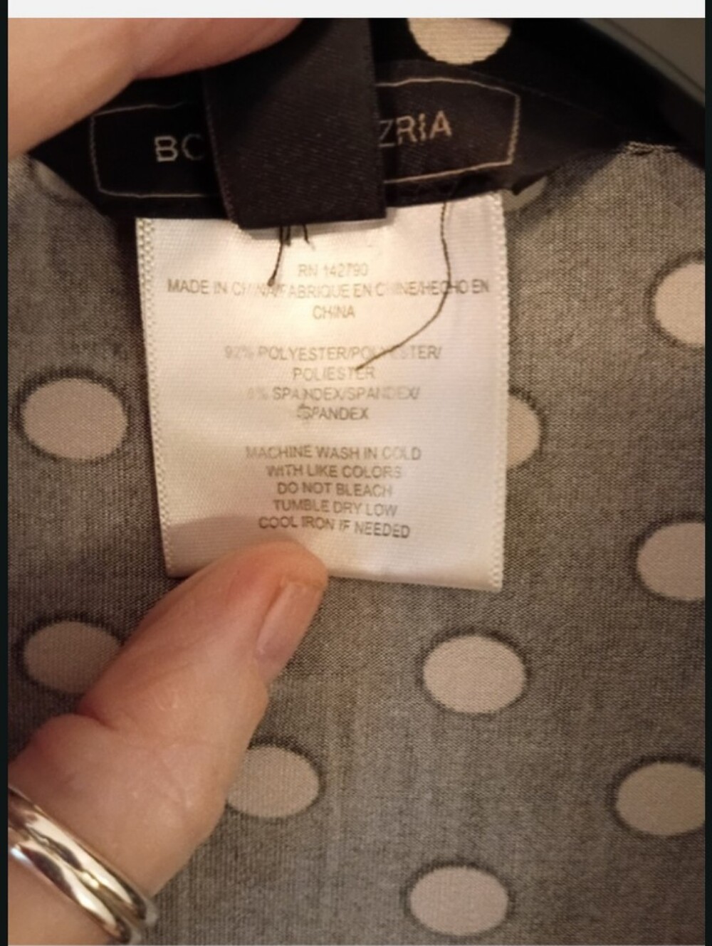 BCBGMaxAzria Black Polka Dot Button-Down Shirt - Picture 7 of 7